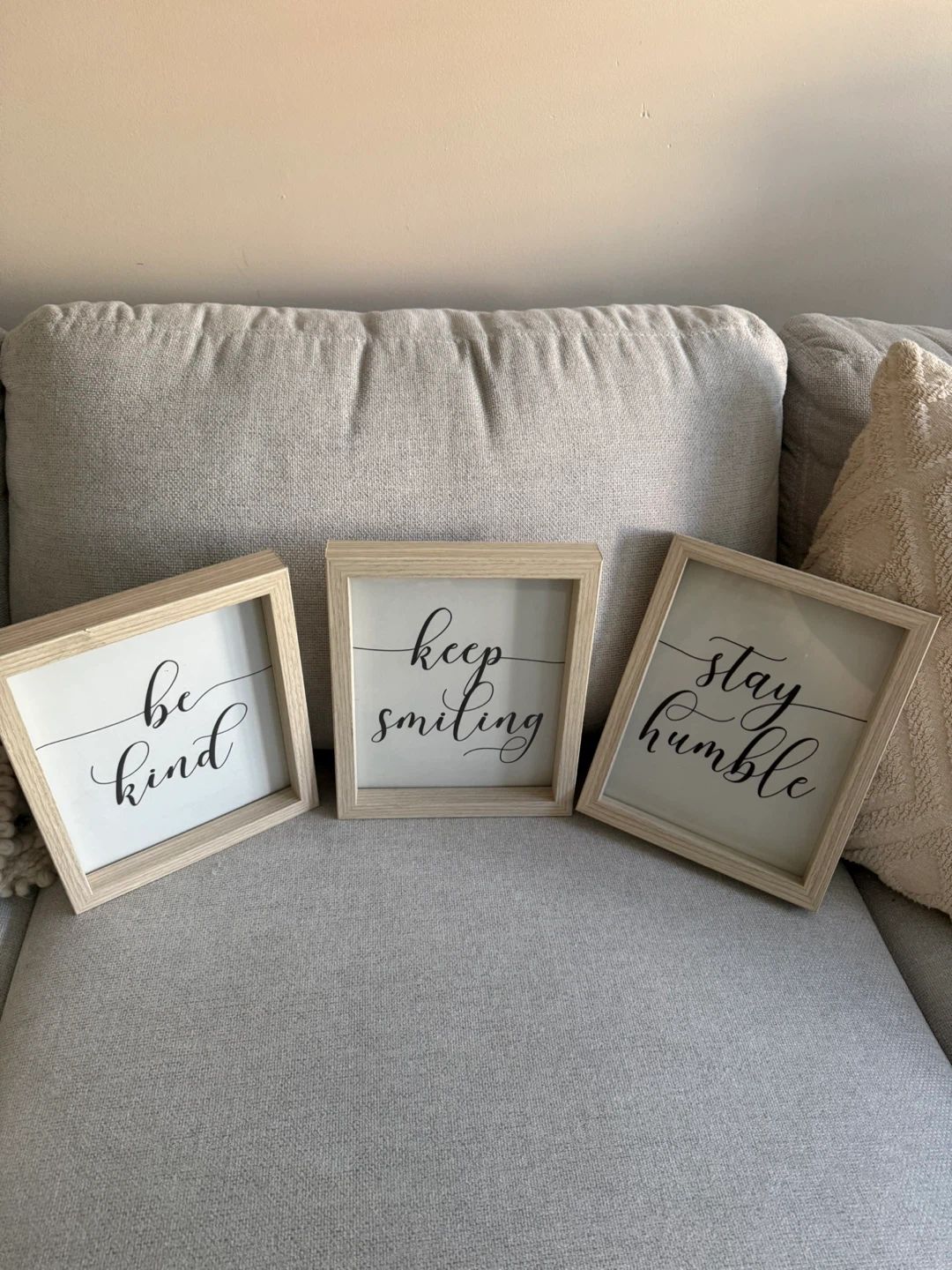 Set of 3 Wooden Framed Inspirational Quote Signs