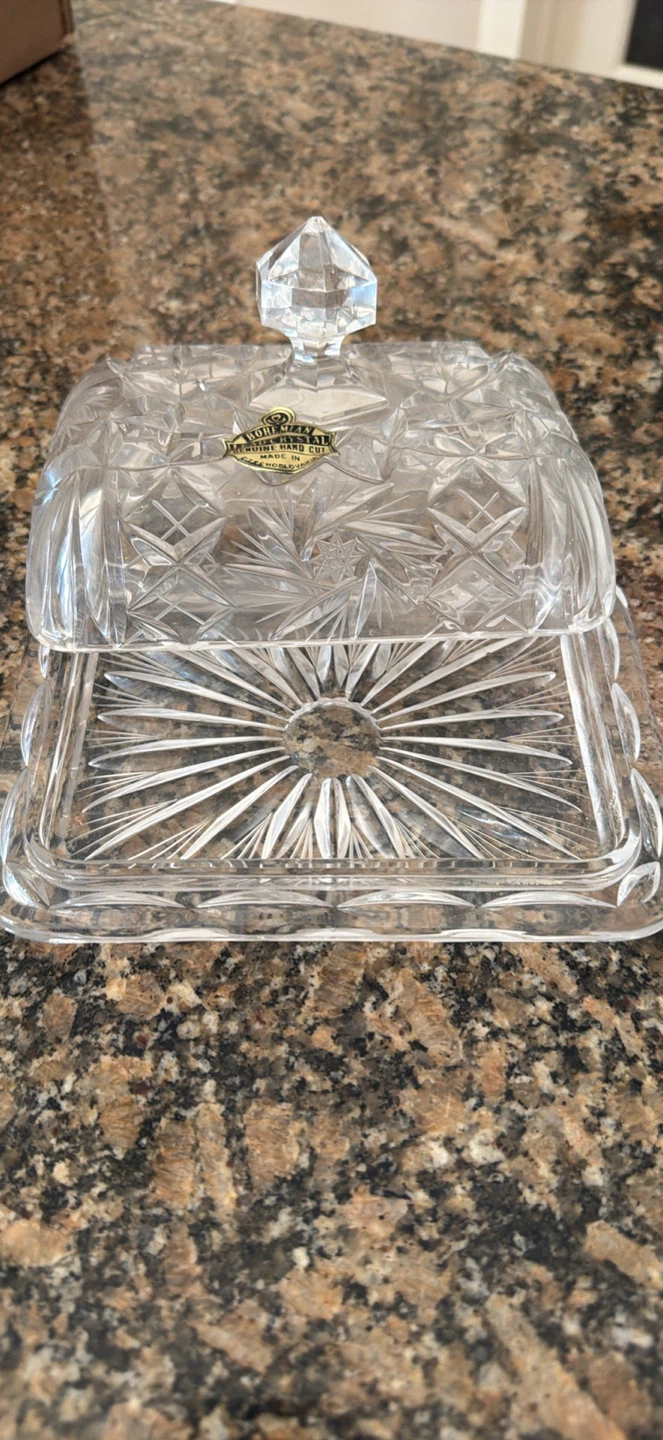 Bohemian Crystal Butter Dish - photo 2