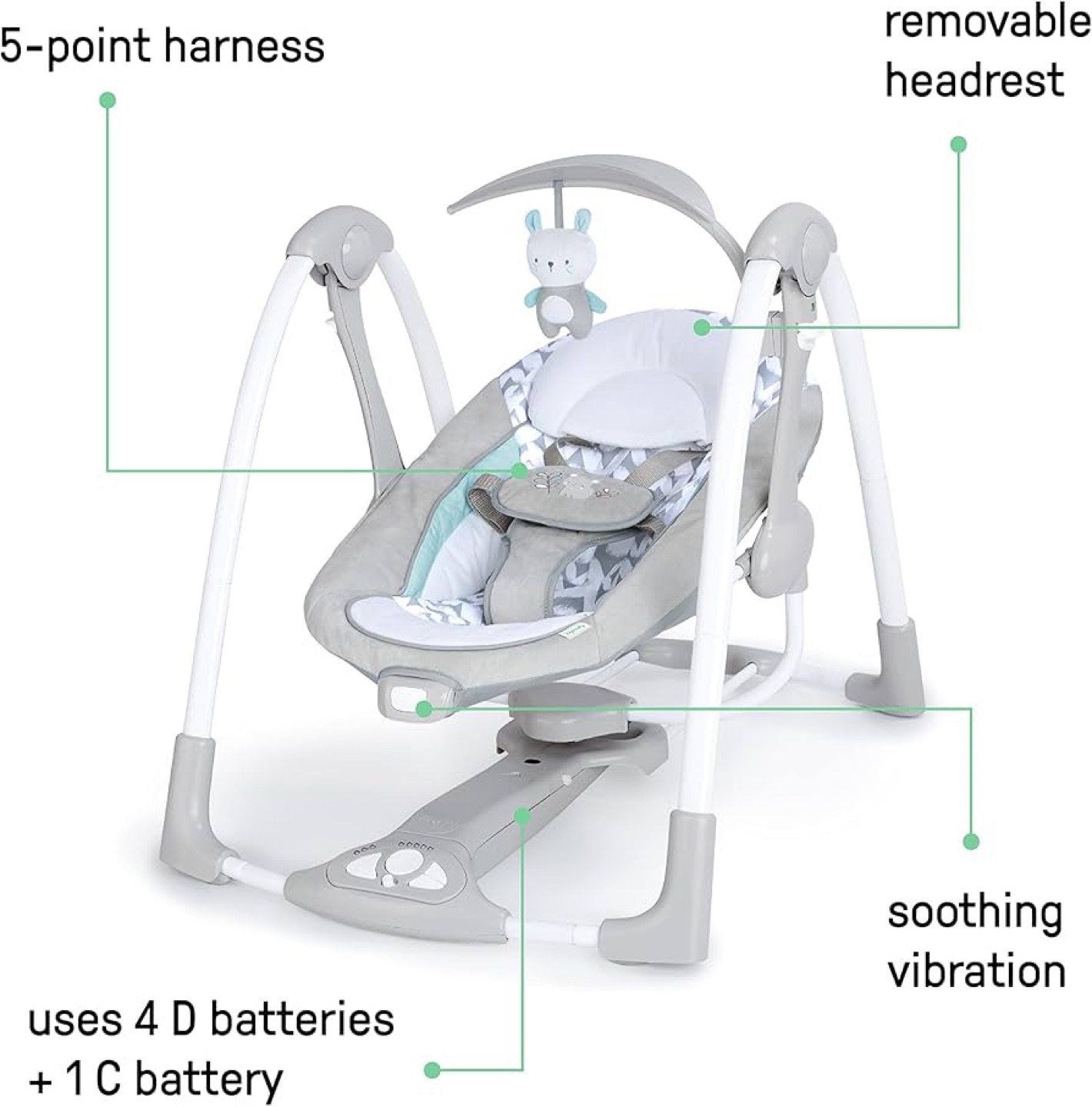 Ingenuity ConvertMe Swing-2-Seat Portable Swing OM-9M - photo 4