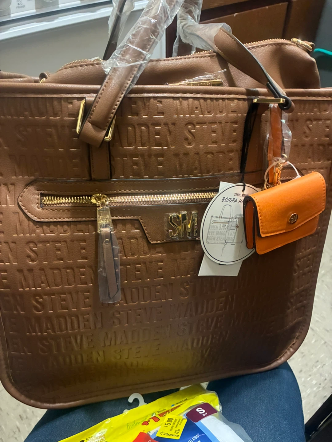 Steve Madden Brown Tote Bag with Wallet Pouch - photo 3