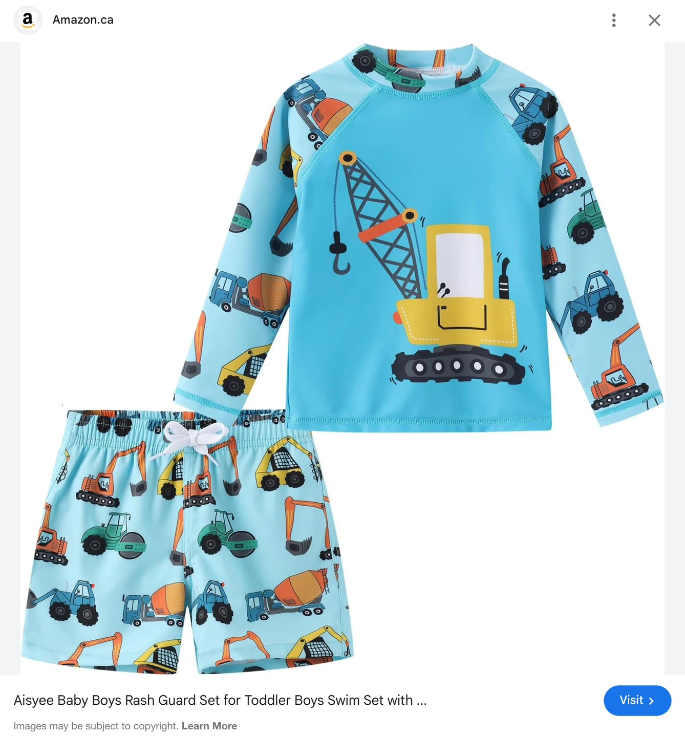 New cute Toddler Boys Rash Guard Set 12-18mths