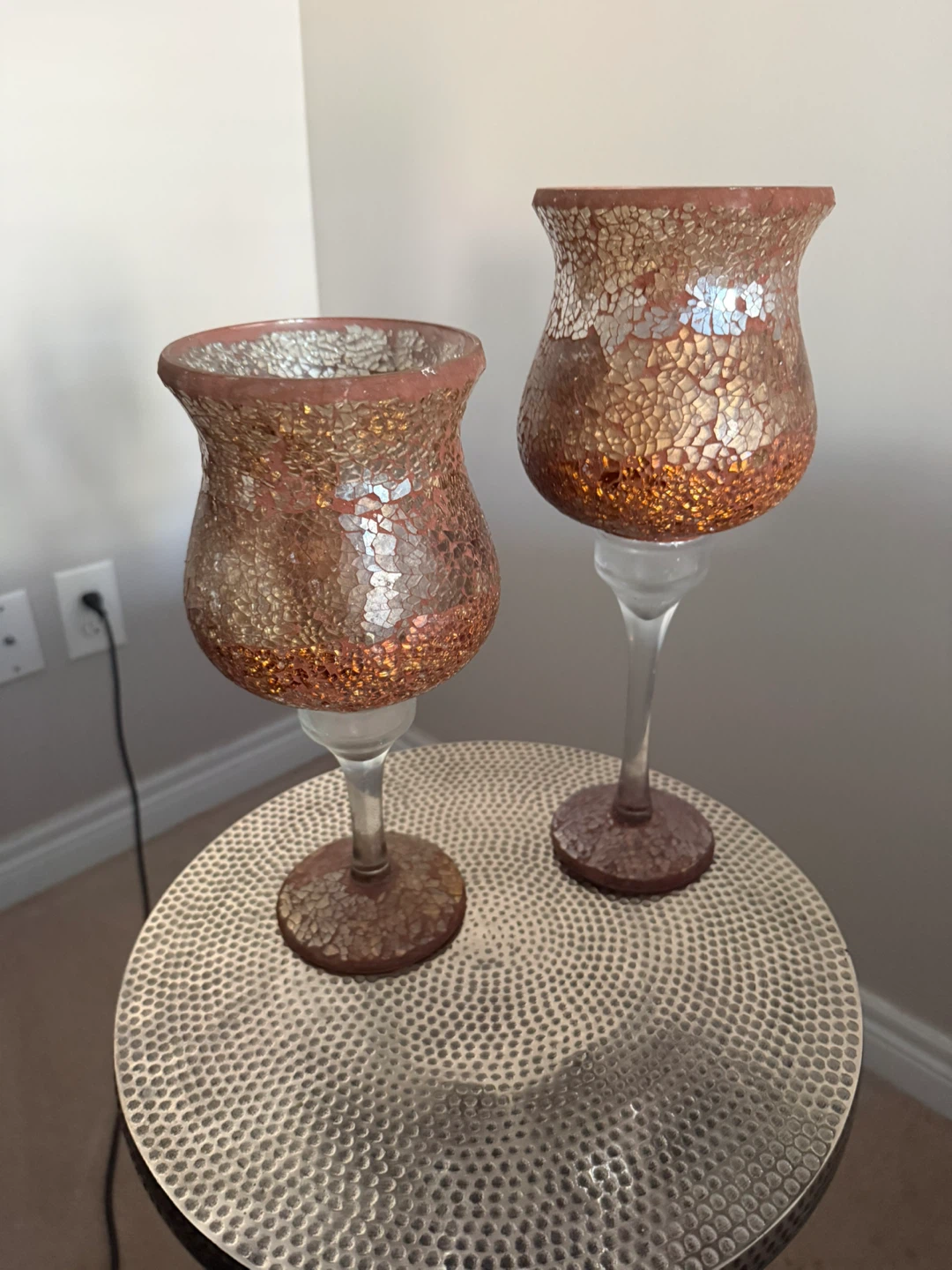 Mosaic Glass Candle Holders - Set of 2 - photo 2
