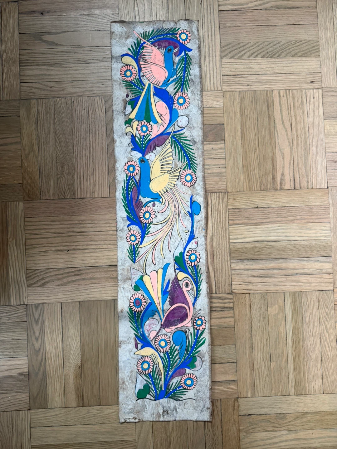Antique Mexican Handmade Folk Art Wall Hanging