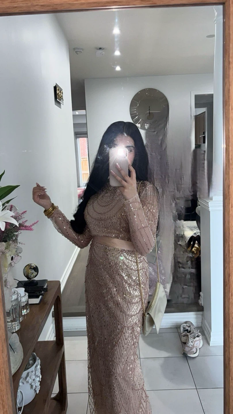 Beaded Long Sleeve Maxi Dress - photo 4