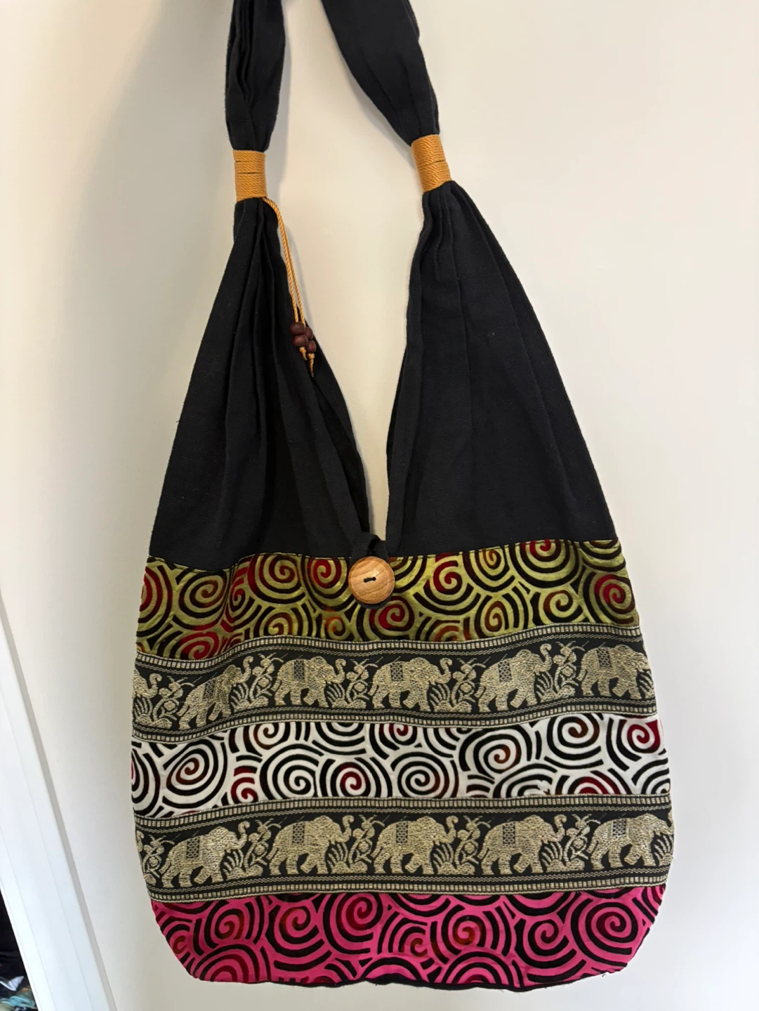 Boho Elephant Print Hobo Bag