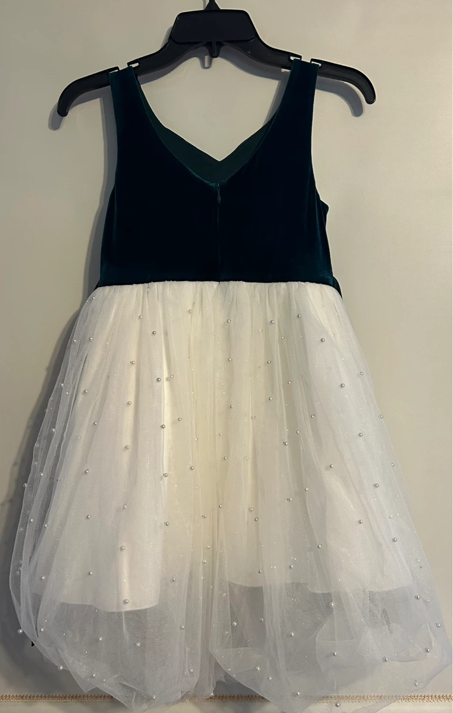 Girls Velvet & Tulle Dress with Pearls Size 10 American Princess - photo 3
