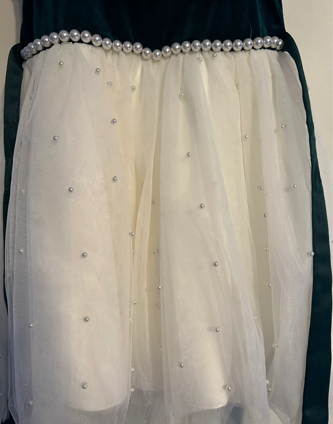 Girls Velvet & Tulle Dress with Pearls Size 10 American Princess - photo 4