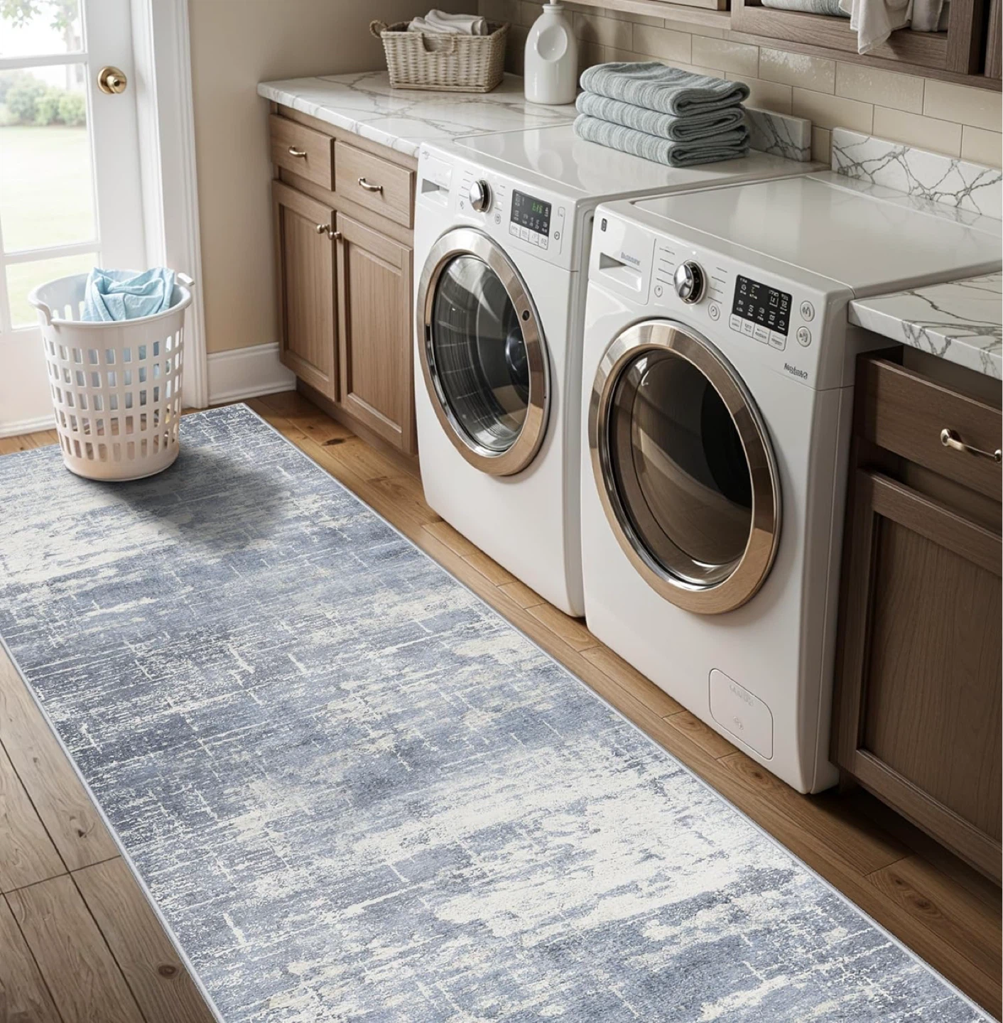 Runner Rug - 2x8 Abstract Pattern, Spill & Stain Resistant - photo 2