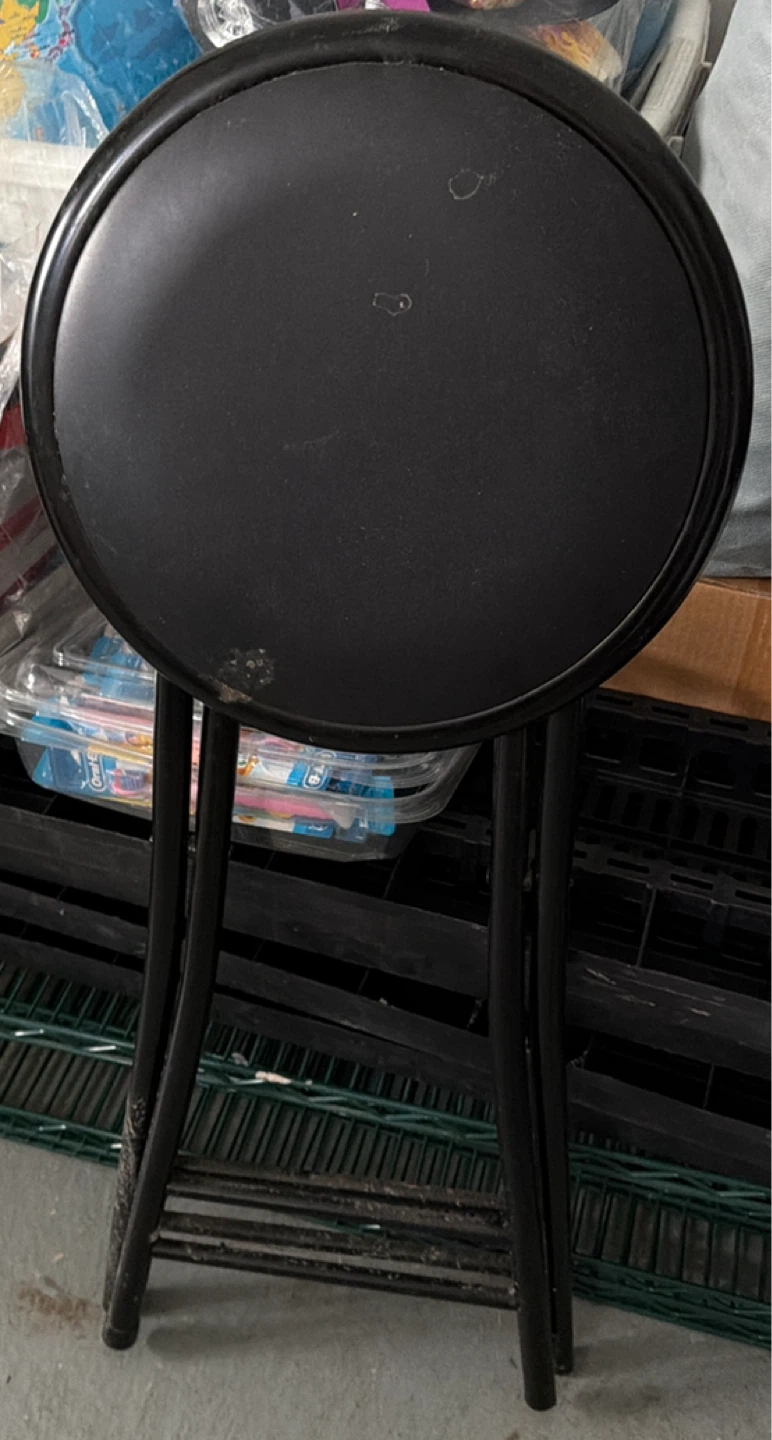 2 Black Folding Stools