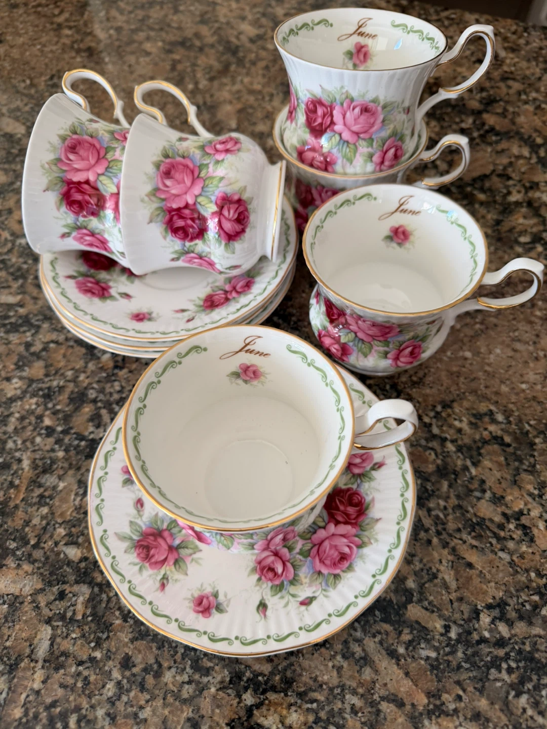 Rosina Queen's Fine Bone China Tea Cups and Saucers Set