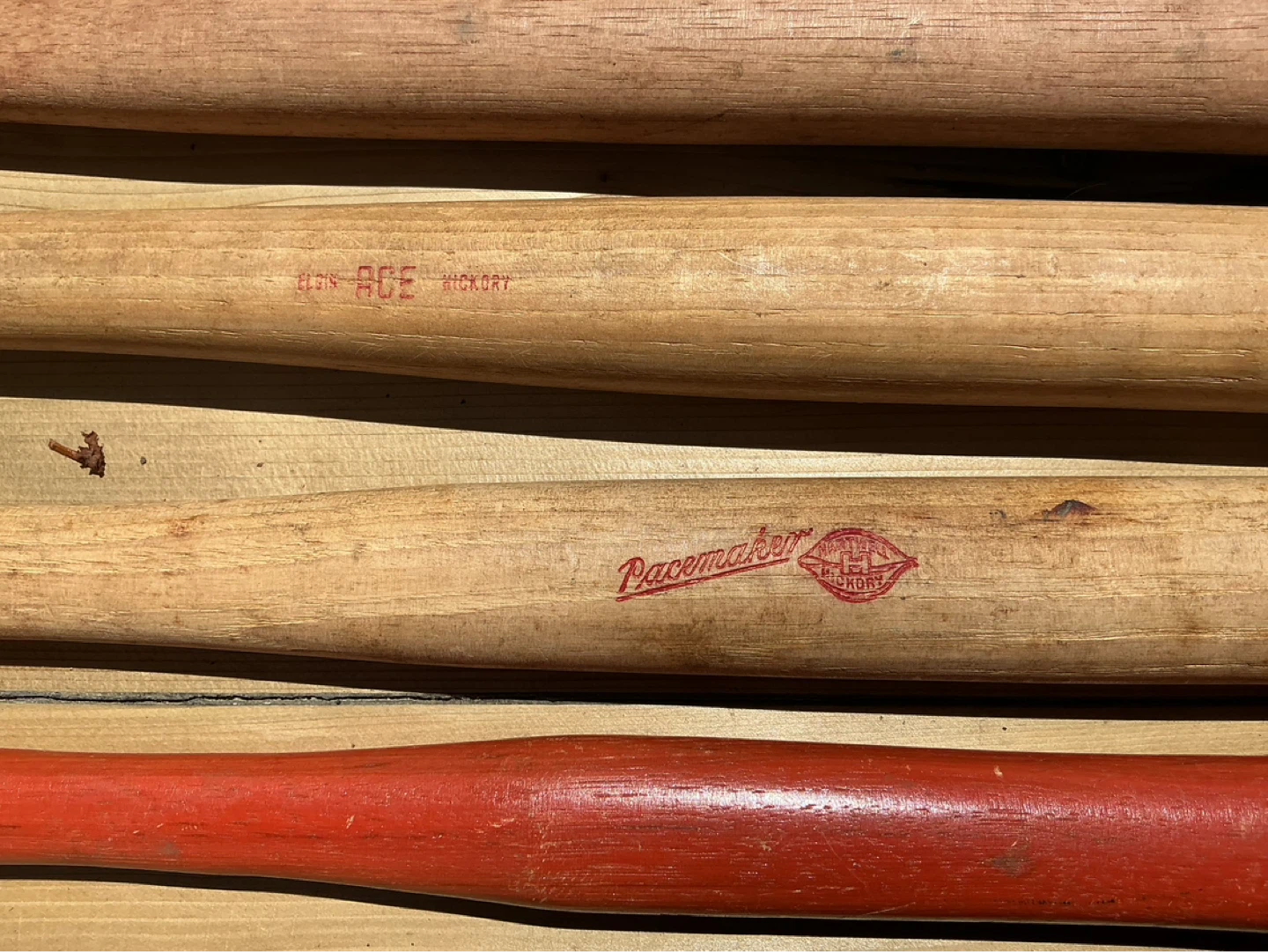5 Vintage Hickory Tool Handles ! - photo 2