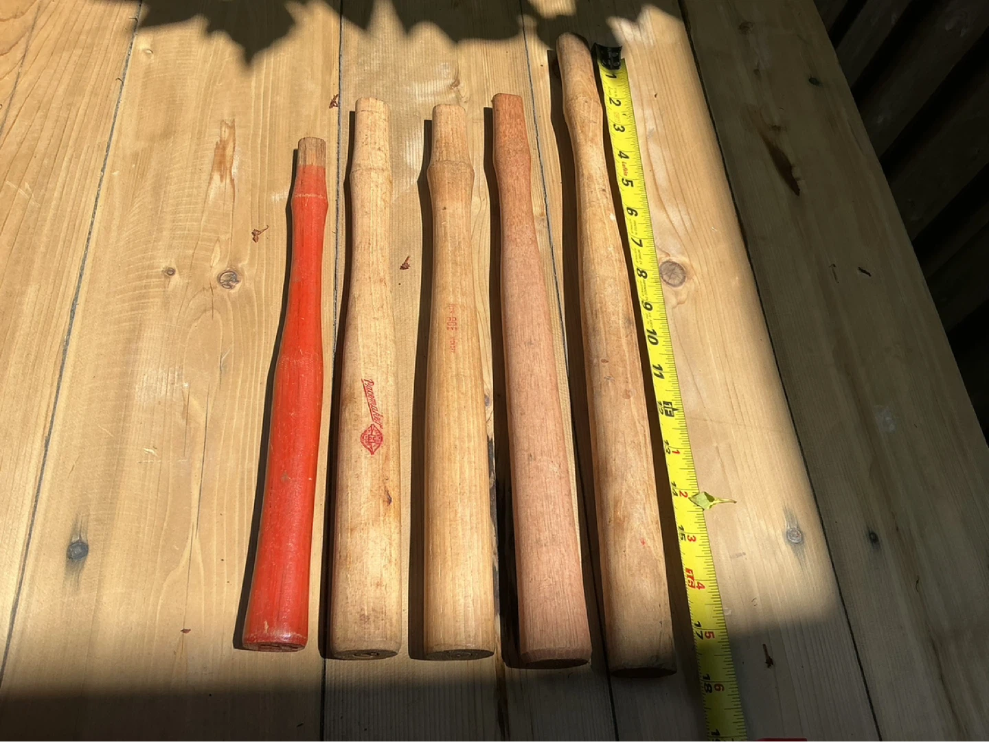 5 Vintage Hickory Tool Handles ! - photo 4