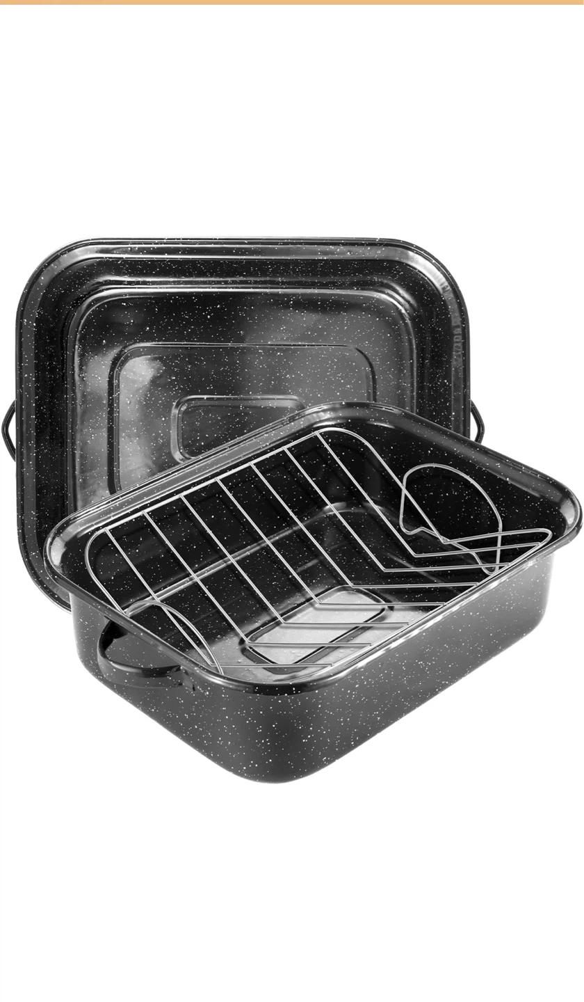 JY COOKMENT 21 Inch Rectangular Roasting Pan with Lid and Rack - photo 4