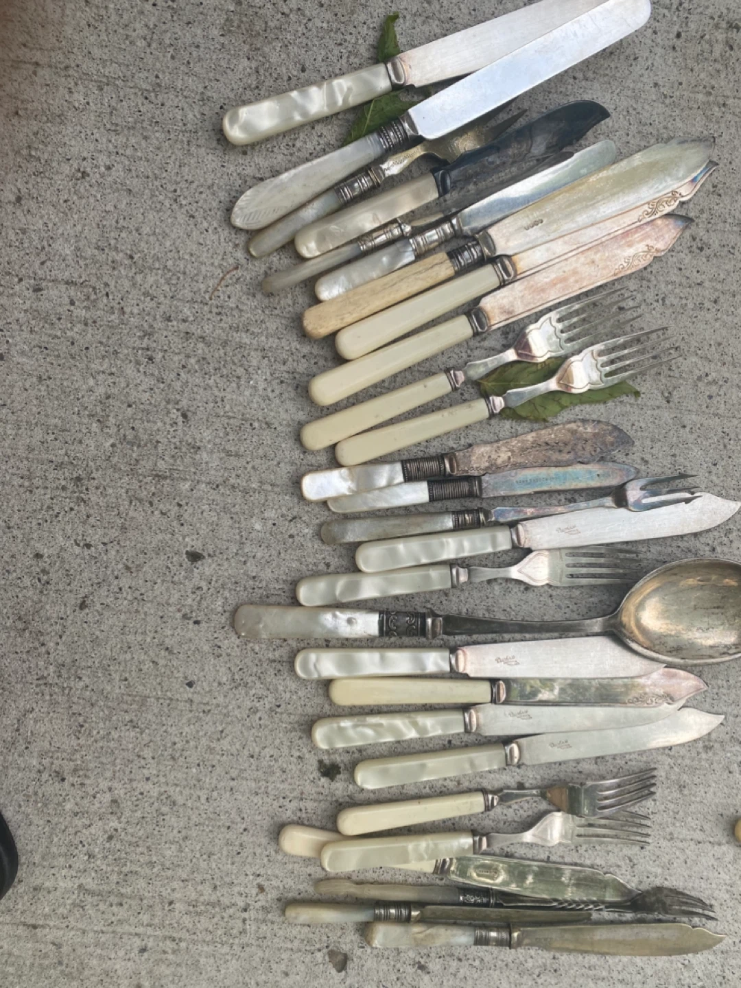 Antique Mother of Pearl Flatware Set (27pieces)