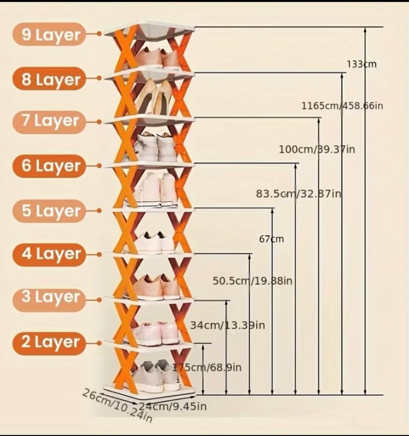 9-Tier Folding Storage Shelf - photo 3