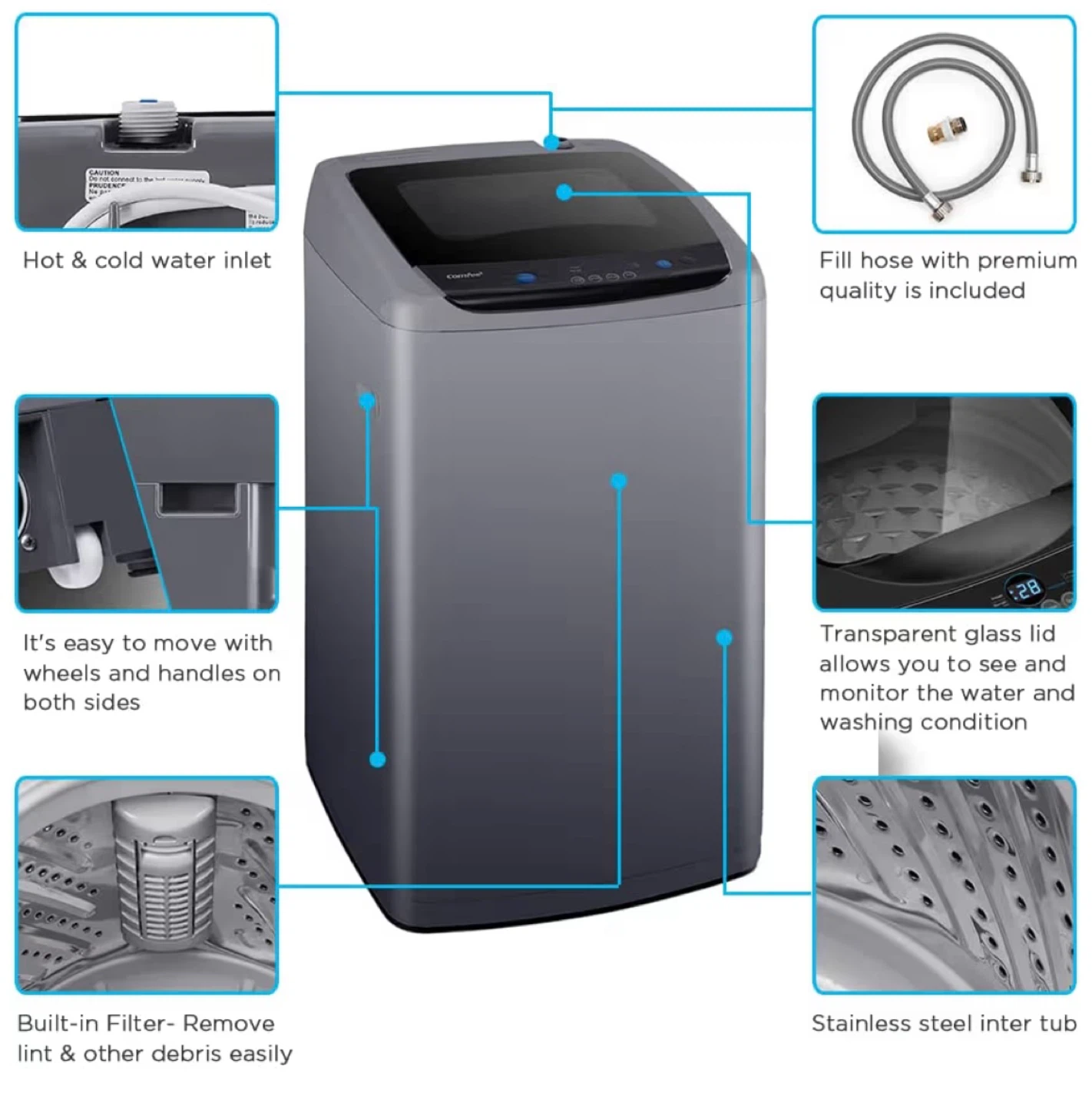 Comfee Compact Portable Washing Machine - photo 2