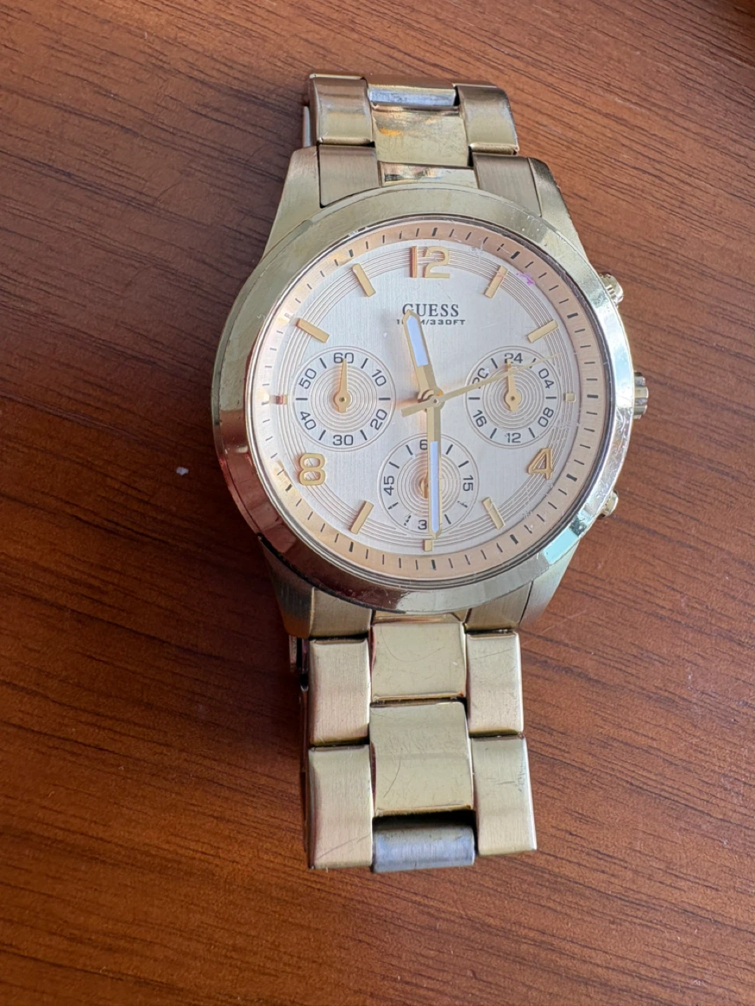 Guess Gold Tone Chronograph Watch