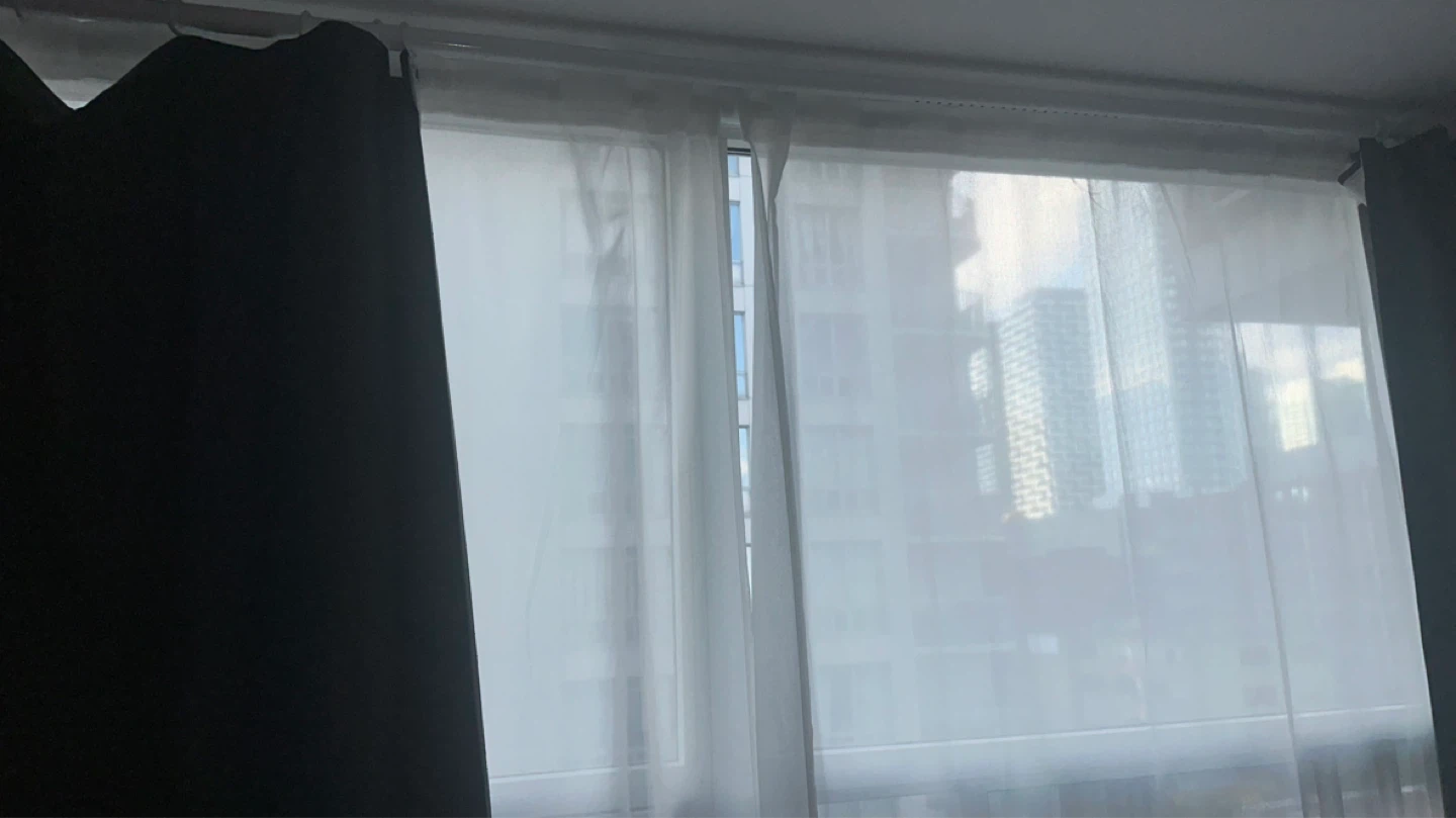 IKEA Blackout Green Curtains & Sheer Curtains with Rod - photo 3