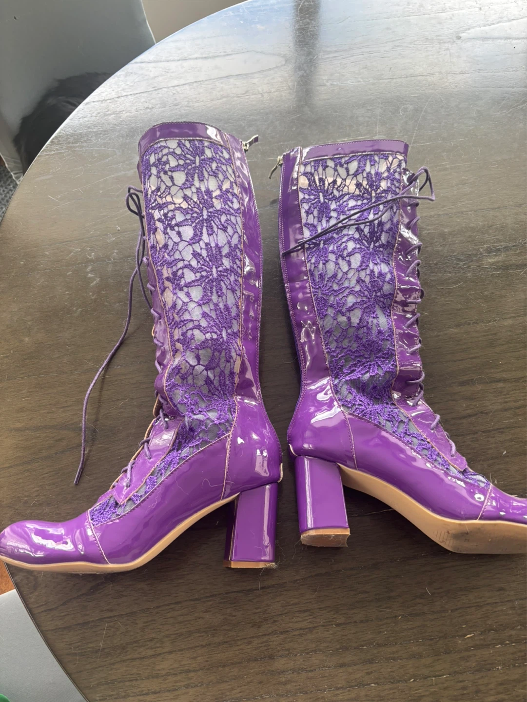 Purple Lace Up Boots