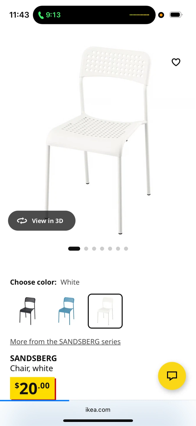 IKEA SANDSBERG Chair, White set of 2