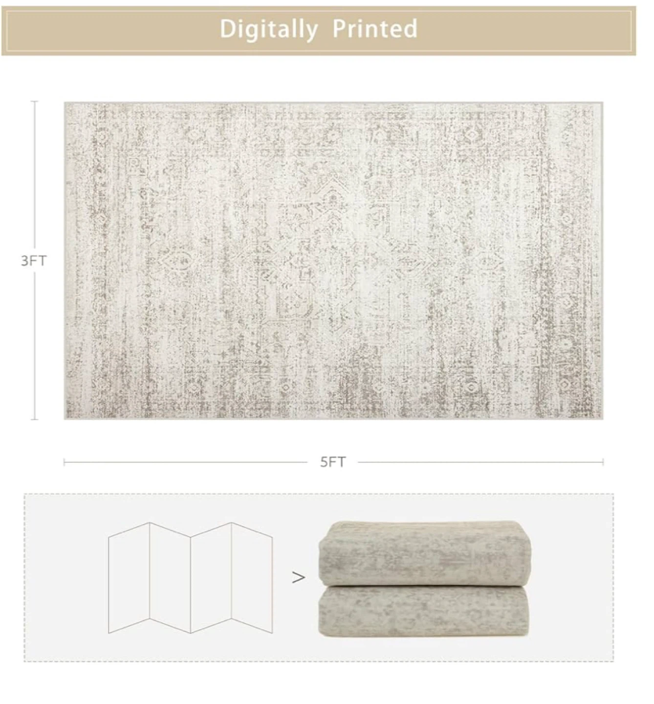 Distressed Medallion Area Rug - 3x5FT - photo 3