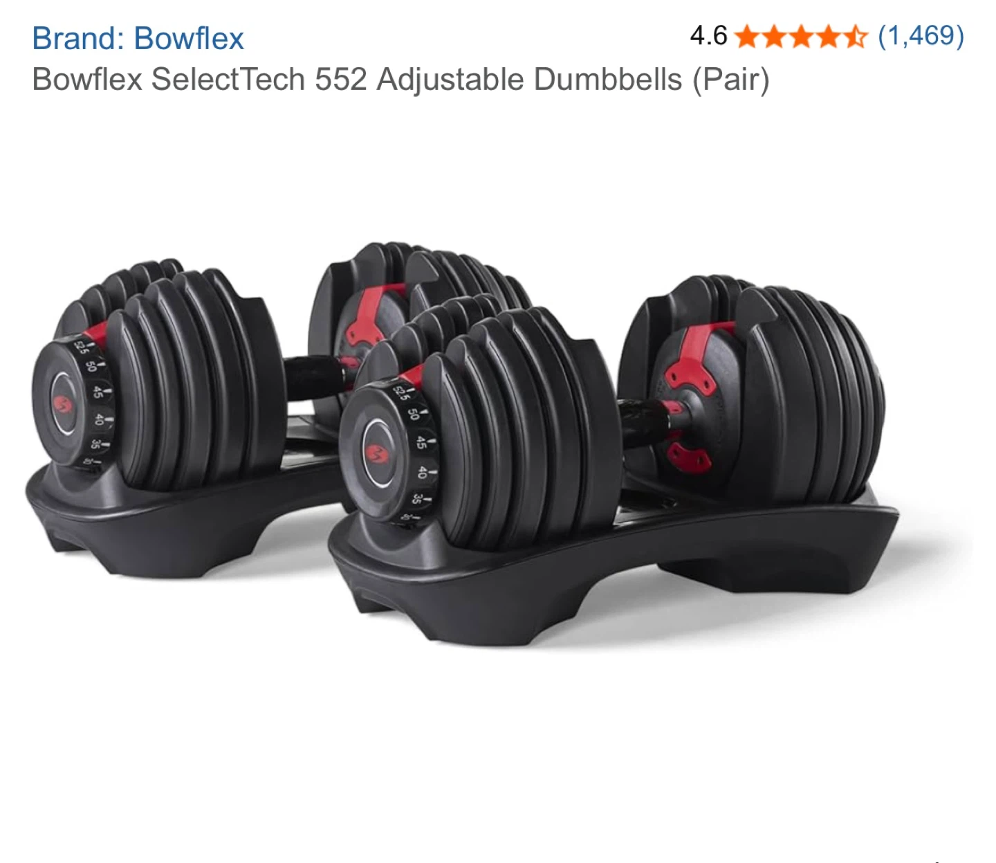 Bowflex SelectTech 552 Adjustable Dumbbells (Pair)