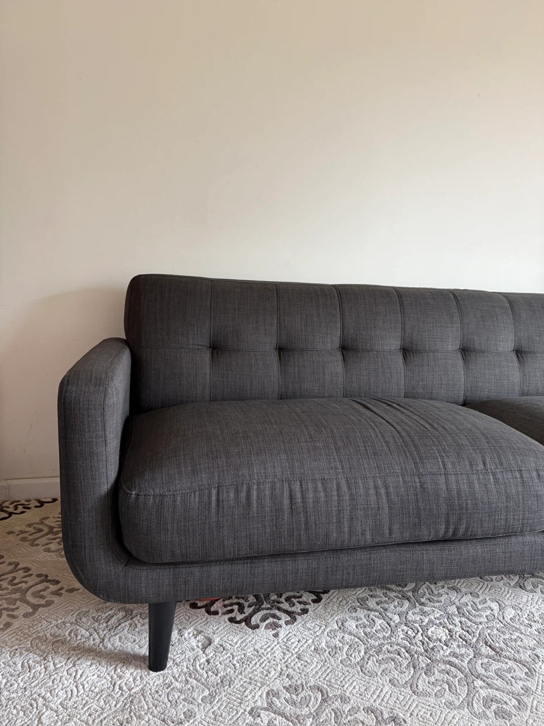 Dark Gray Tufted Sofa