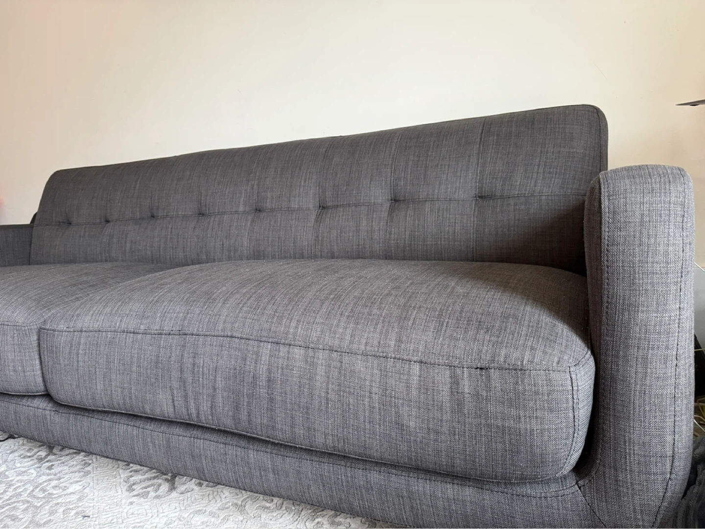 Dark Gray Tufted Sofa - photo 2