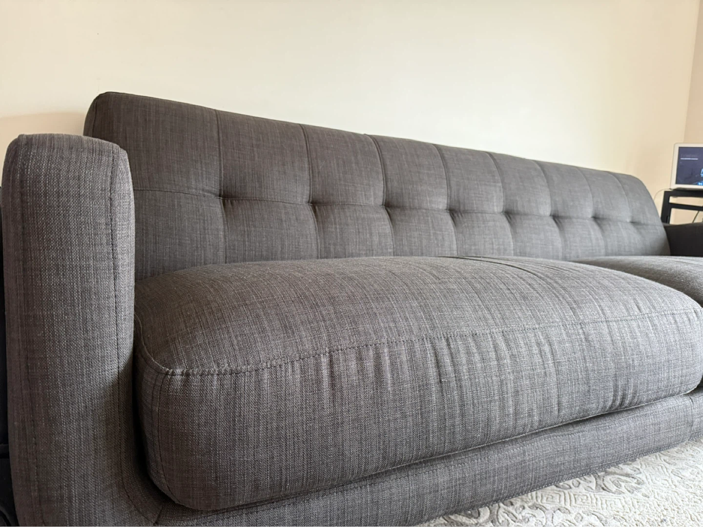 Dark Gray Tufted Sofa - photo 4