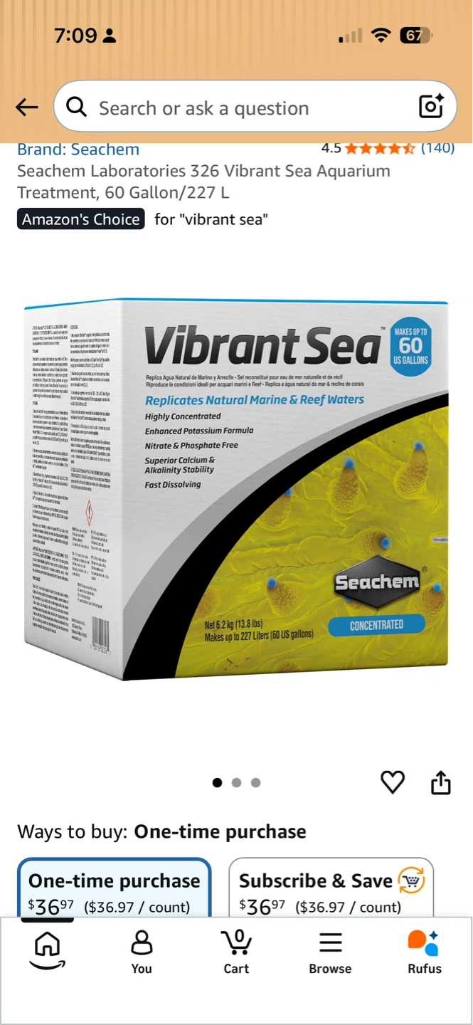 Seachem Vibrant Sea Aquarium Treatment