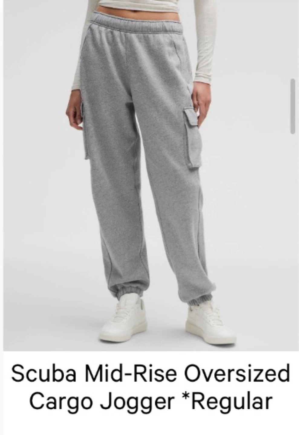 Lululemon Scuba Mid-Rise Oversized Cargo Joggers XXS Grey