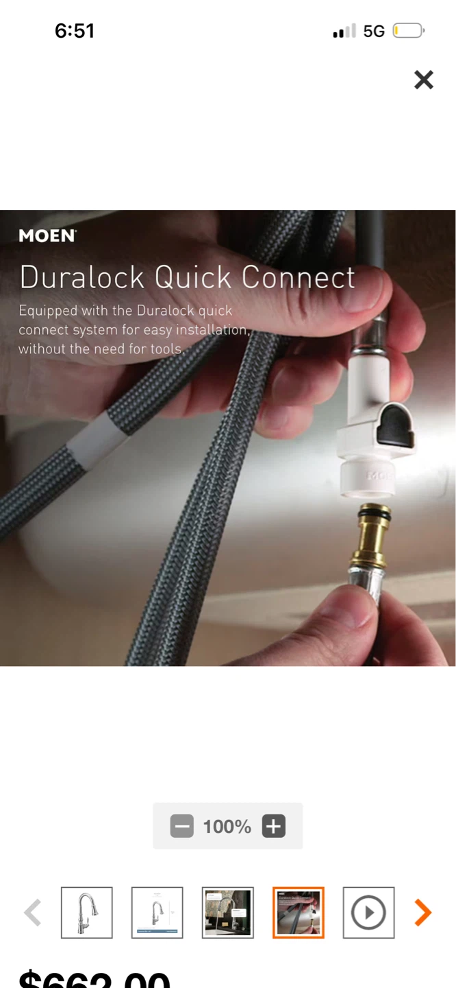 New Moen Duralock Quick Connect Kitchen Faucet - photo 4
