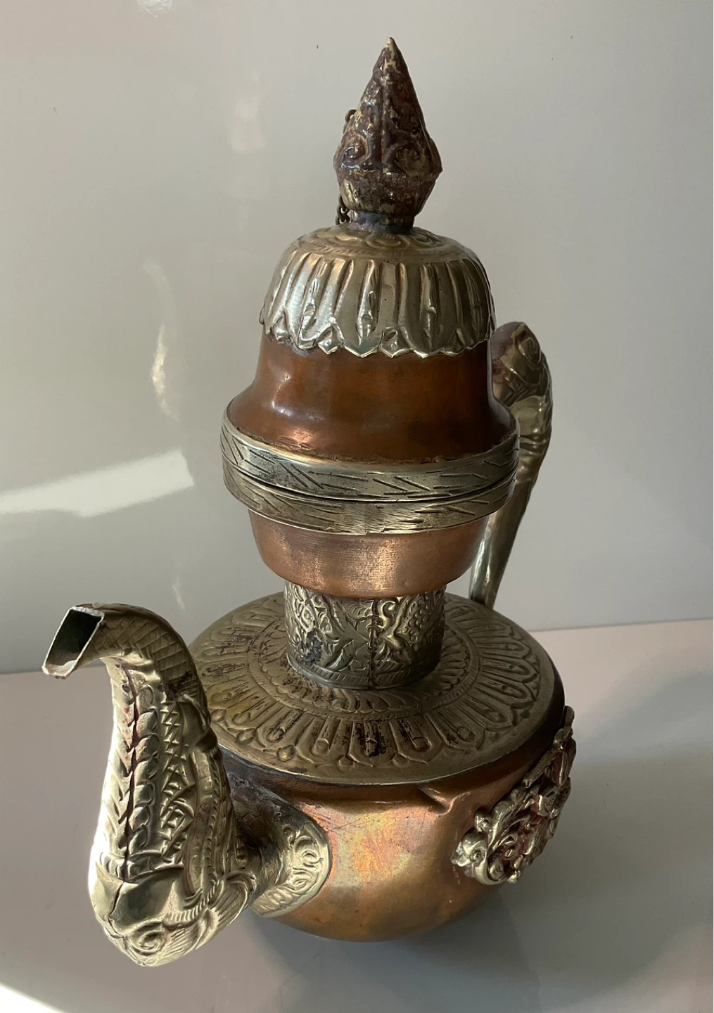 Vintage Gold Bronze Tone Middle Eastern Tibetan Tea Coffee Pot - photo 4