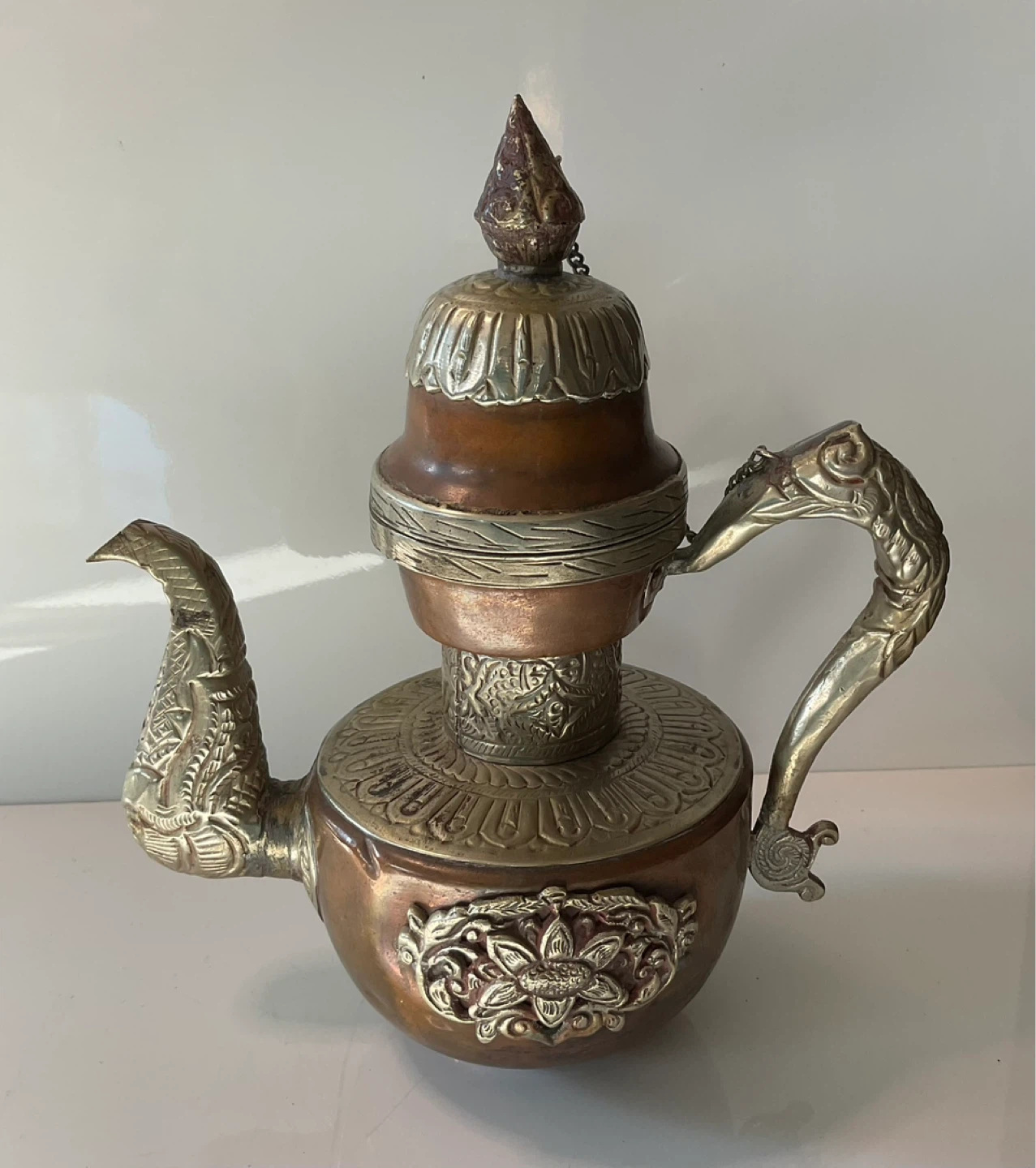 Vintage Gold Bronze Tone Middle Eastern Tibetan Tea Coffee Pot - photo 2