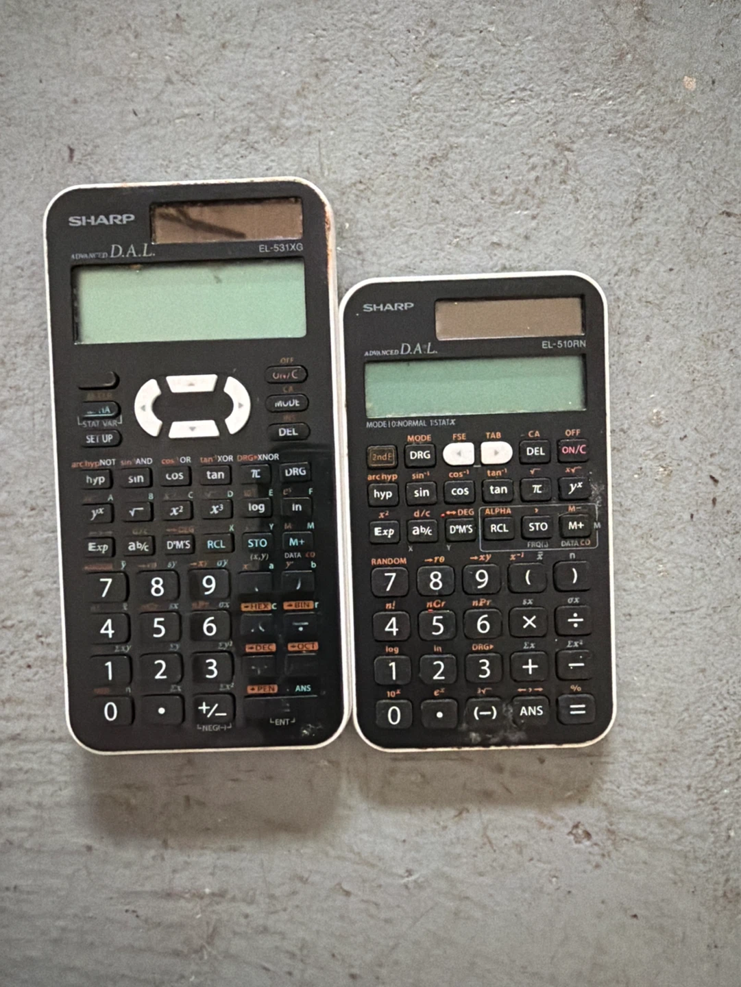 Sharp Advanced D.A.L. Calculators EL-531XG & EL-510RN