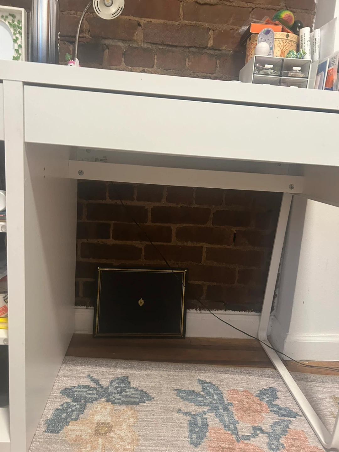 White Desk with Storage