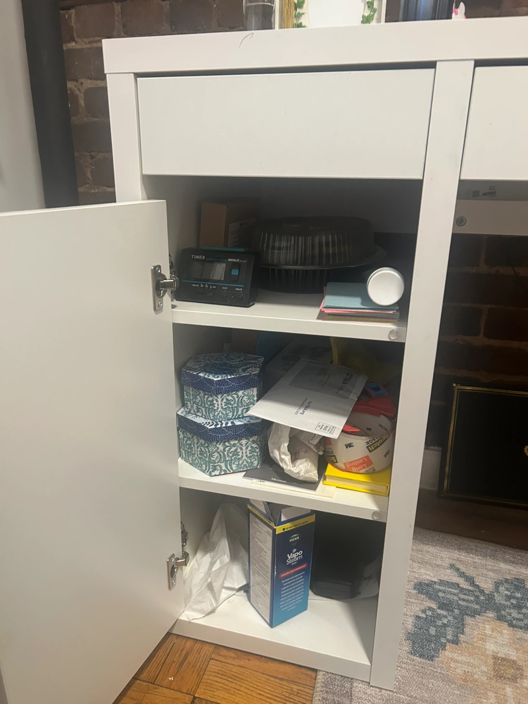 White Desk with Storage - photo 2