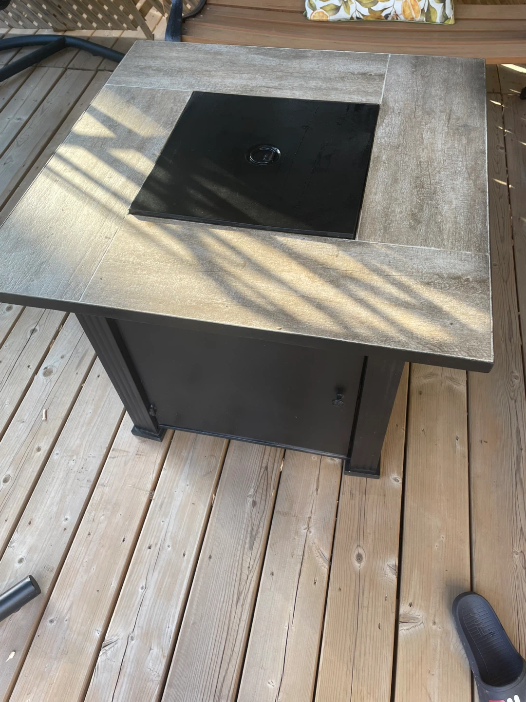 Square Tiled Propane Fire Pit Table