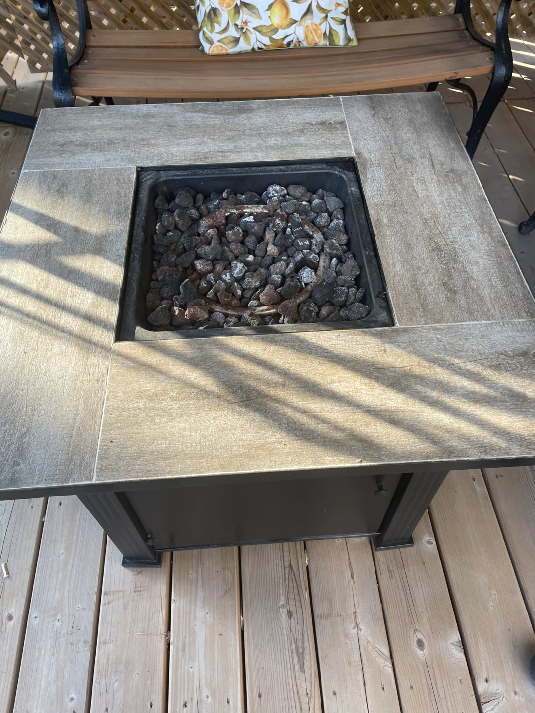Square Tiled Propane Fire Pit Table - photo 3