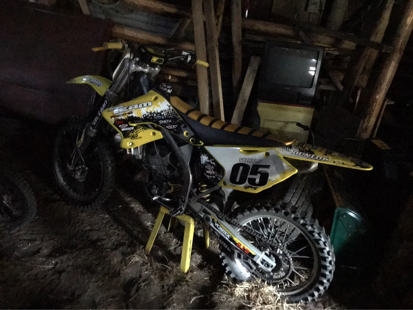 Yellow Suzuki Dirt Bike