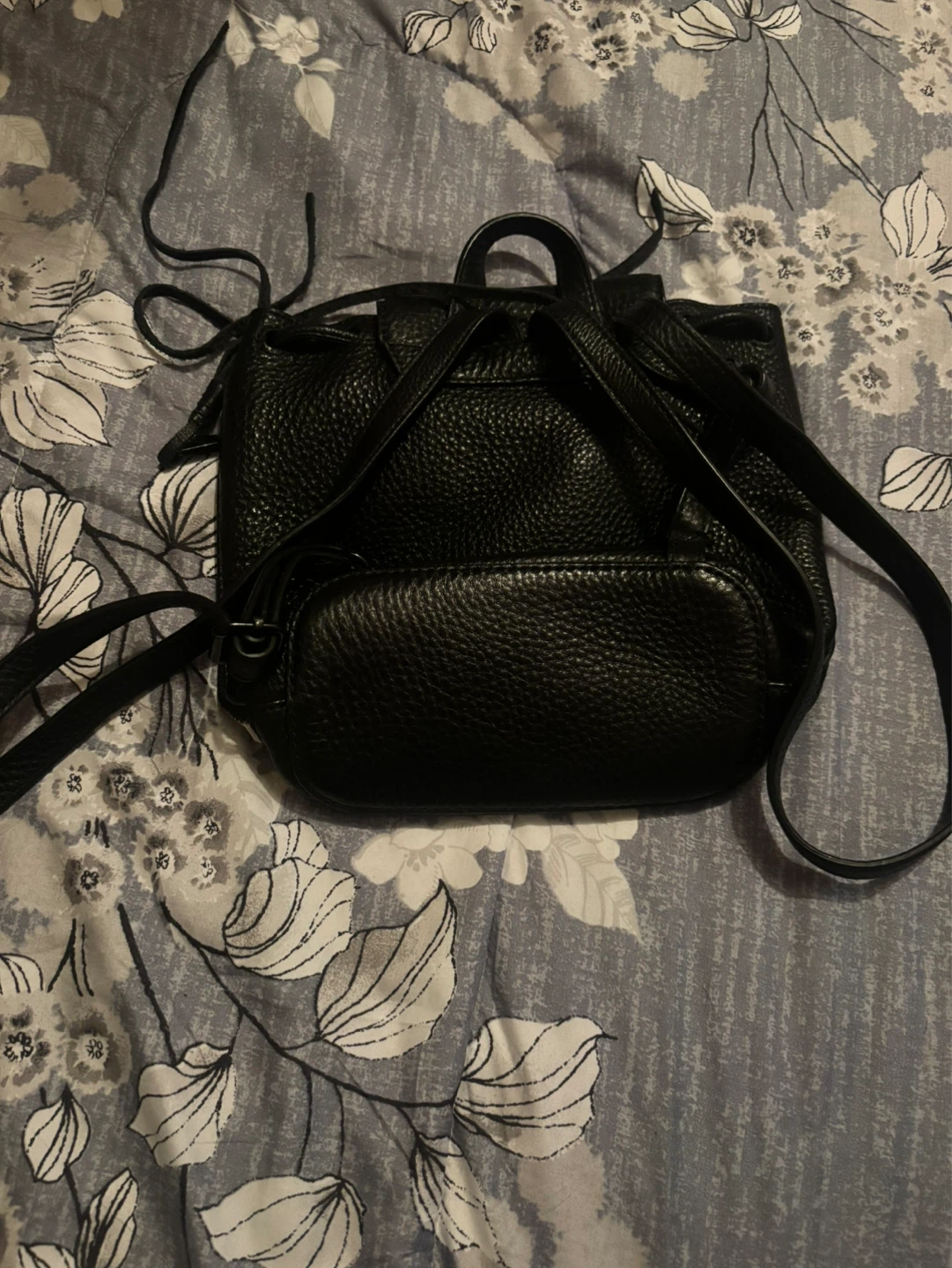 Black Leather Backpack with Studs - photo 3
