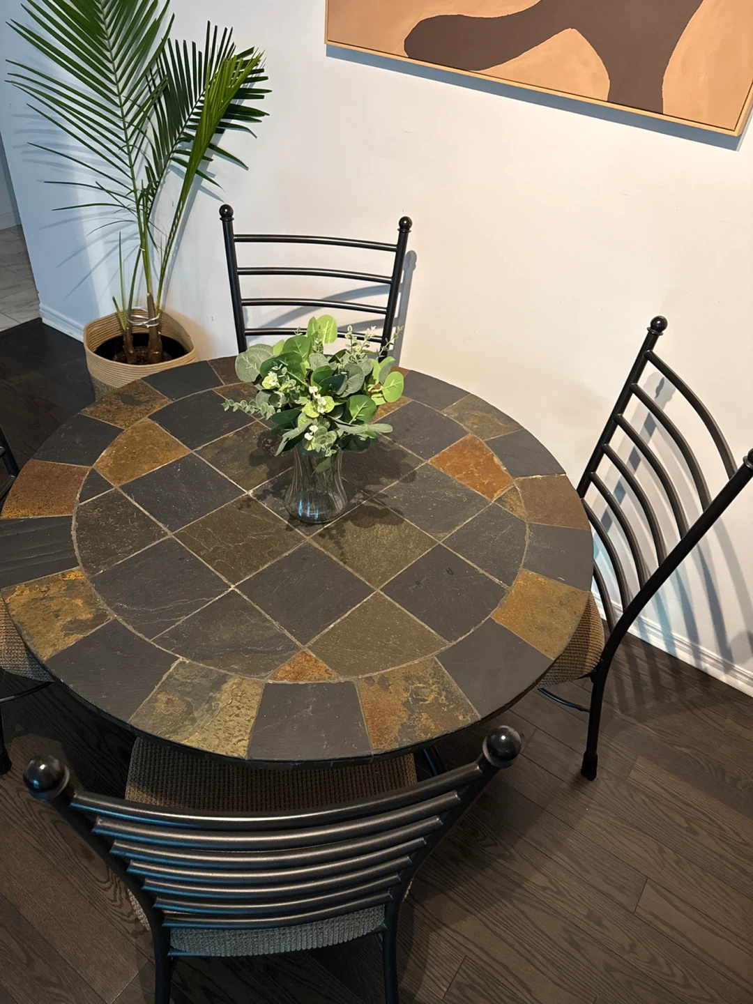 Round Slate Tile Dining Table - photo 2
