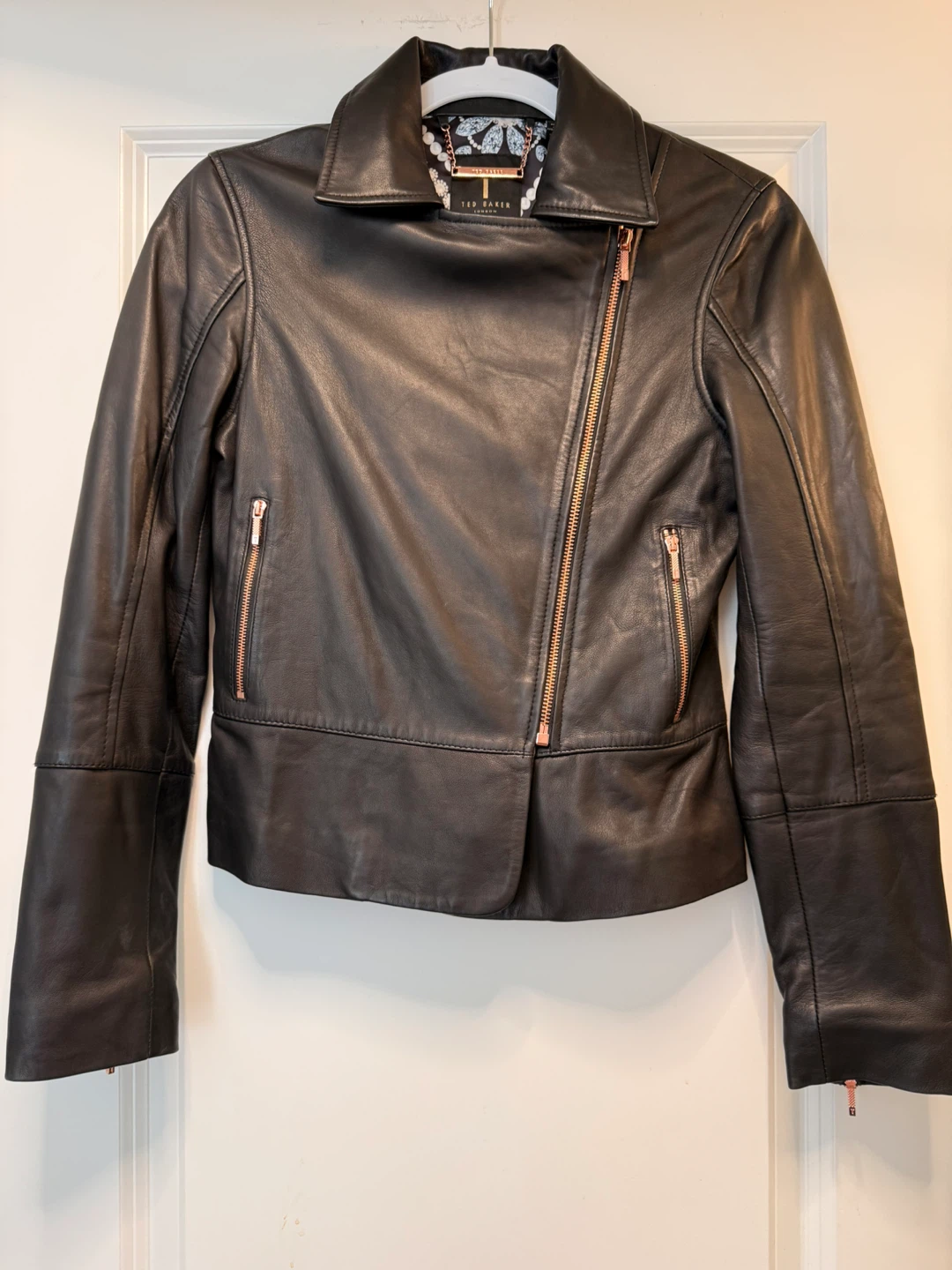 Ted Baker women’s Black Leather Biker Jacket
