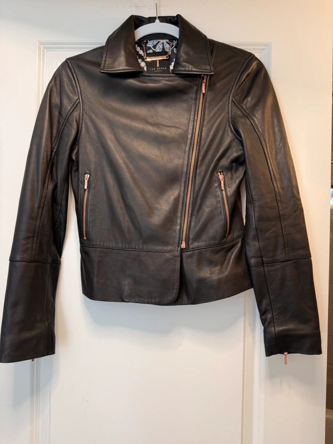 Ted Baker women’s Black Leather Biker Jacket - photo 5