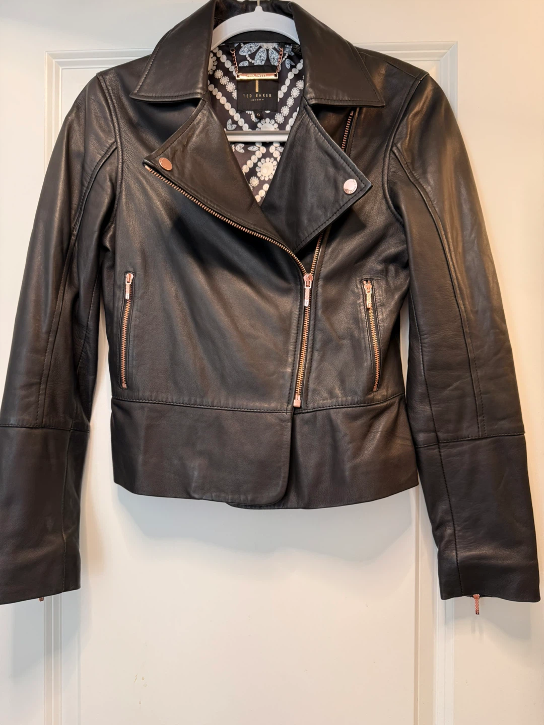 Ted Baker women’s Black Leather Biker Jacket - photo 2