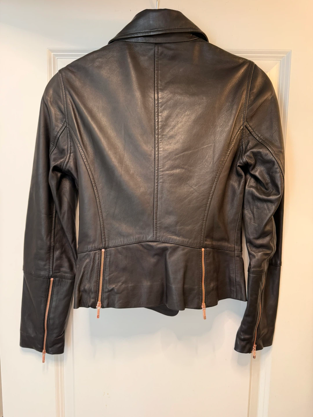 Ted Baker women’s Black Leather Biker Jacket - photo 3