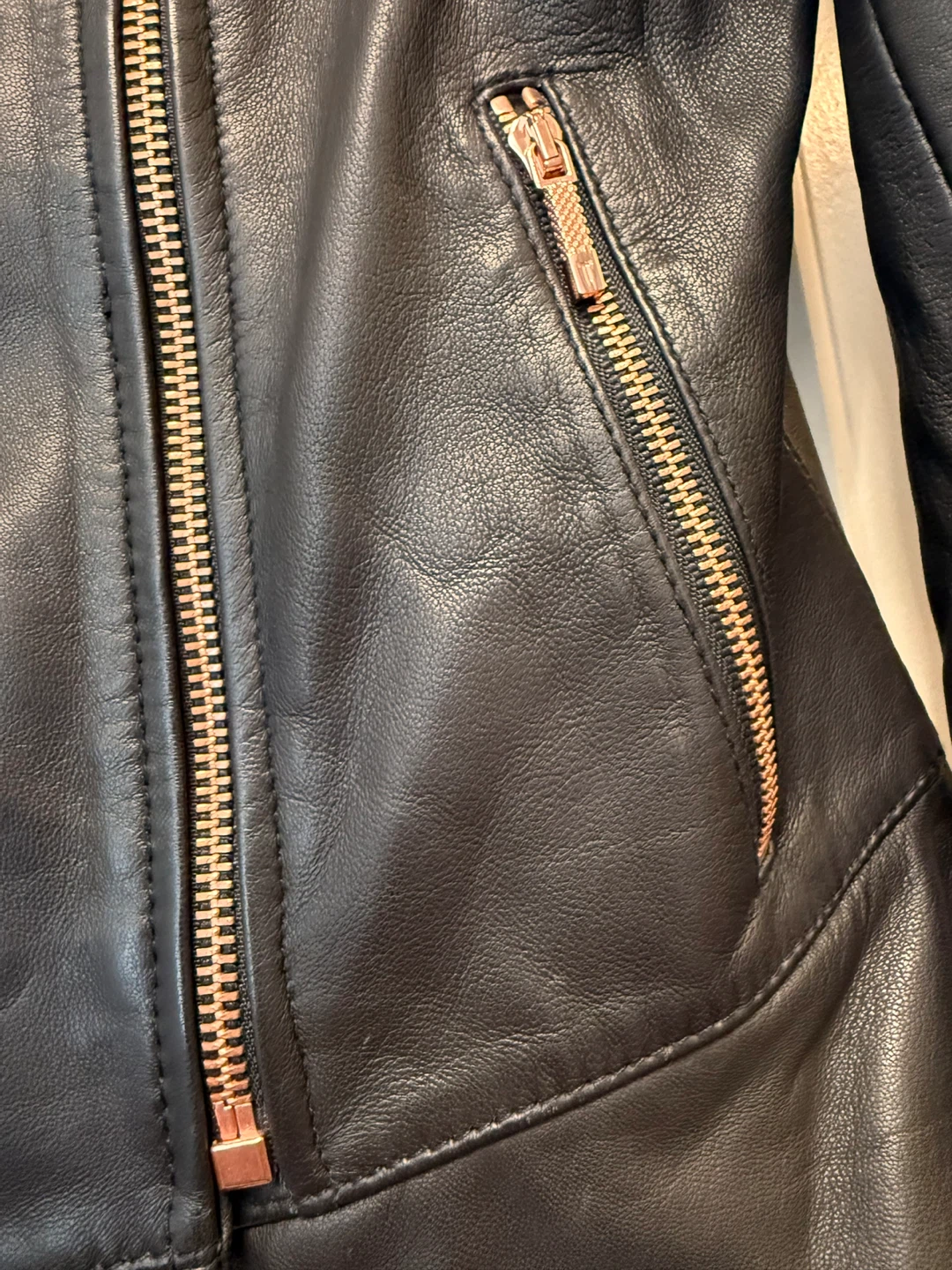 Ted Baker women’s Black Leather Biker Jacket - photo 4