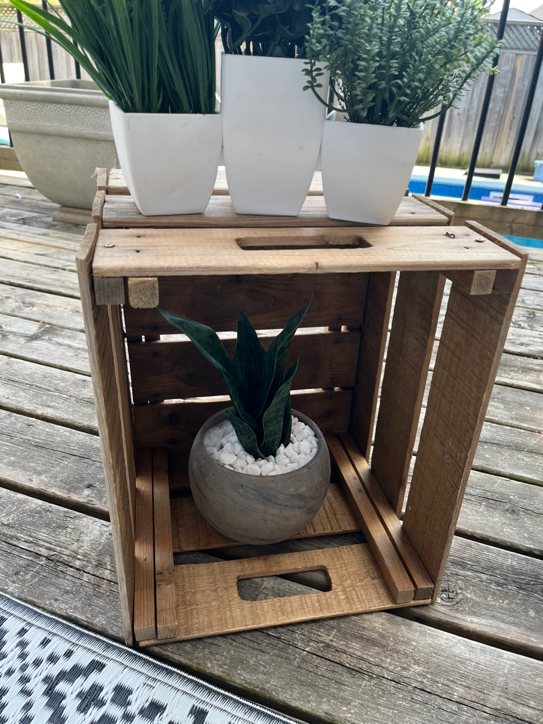 2 wooden crates for garden/home decor or storage $15 each - photo 2