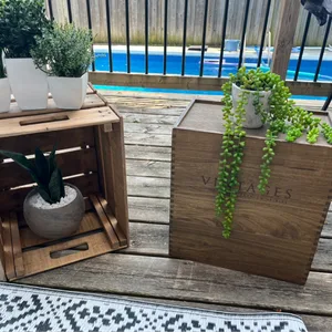 2 wooden crates for garden/home decor or storage $15 each