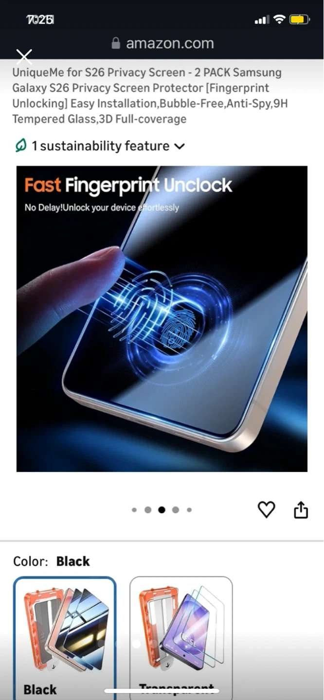UniqueMe Privacy Screen Protector for Samsung Galaxy S26 - photo 3